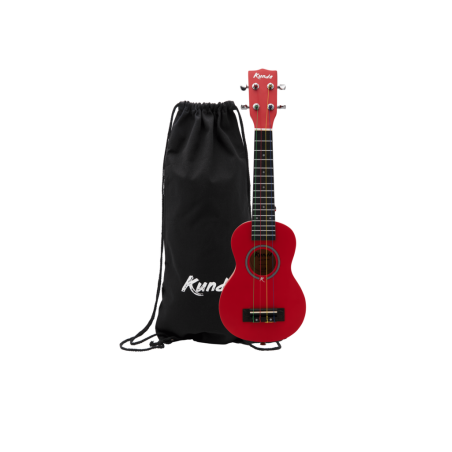 Ukelele soprano color vermell amb cordes de colors Mercury School Kunde