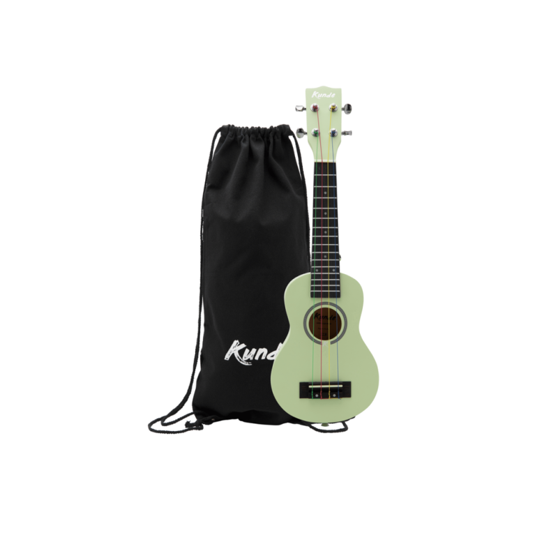 Ukelele soprano color verd cel amb cordes de colors Mercury School Kunde