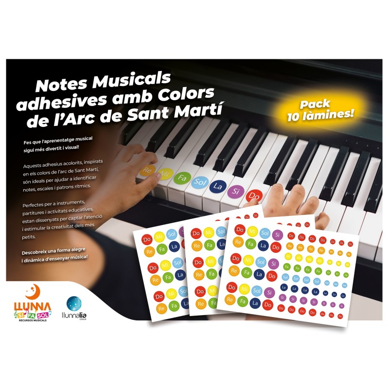 Stickers friend name of musical notes in Catalan