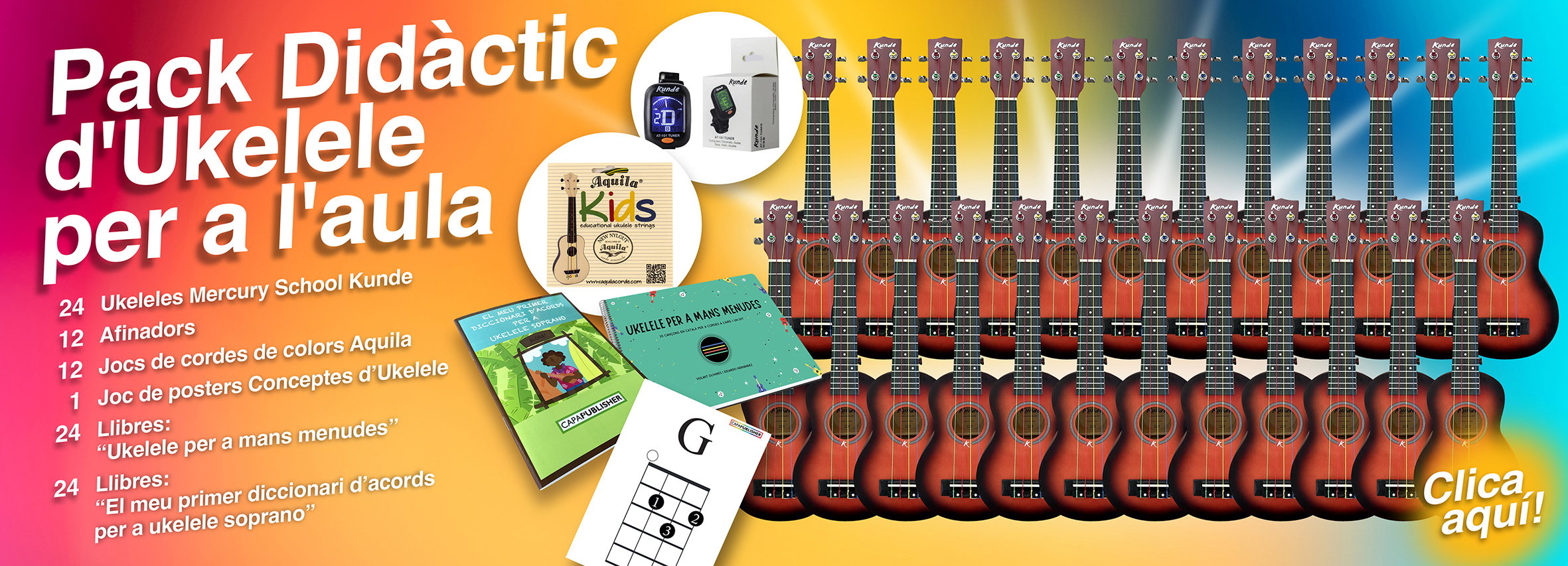 Pack Didactic d'Ukelele 24 per a l'aula de música